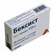 Бексист таблетки покрытые пленочной оболочкой 120 мг 20 шт. Бексист таблетки покрытые пленочной оболочкой 120 мг 20 шт.