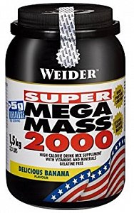 Weider Mega Mass 2000 банан банка 1,5 кг