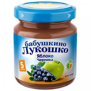 Бабушкино лукошко Пюре яблоко черника с 5 мес. 100 г