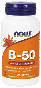 NOW В-50 Комплекс витаминов группы В таблетки 100 шт. (БАД)