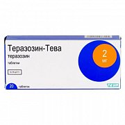 Теразозин-Тева таблетки 2мг 20 шт. Теразозин-Тева таблетки 2мг 20 шт.