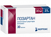 Лозартан таблетки покрытые пленочной оболочкой 25 мг 30 шт. Лозартан