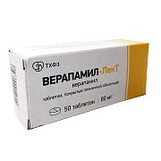 Верапамил-ЛекТ таблетки покрытые оболочкой 80 мг 50 шт. Верапамил-ЛекТ таблетки покрытые оболочкой 80 мг 50 шт.