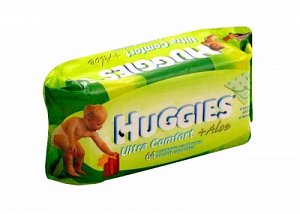 Huggies Влажные салфетки Ultra Comfort Aloe 64 шт.