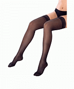 B.Well Чулки Jw-222 140D р.3, 2 класс компрессии, Черные с ажурным верхом