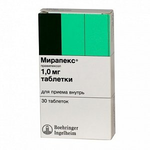 Мирапекс таблетки 1мг 30 шт.