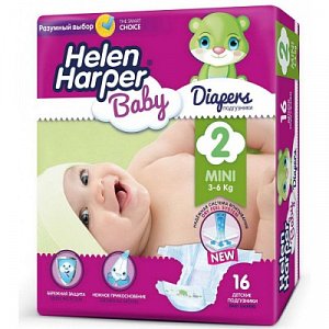 Helen Harper Подгузники Baby Mini 3-6 кг 16 шт.