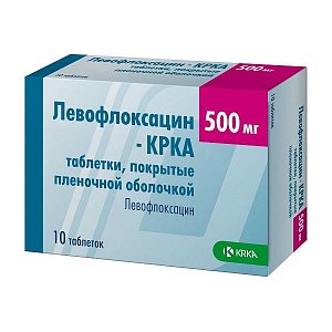 Левофлоксацин  таблетки покрытые пленочной оболочкой 500 мг 10 шт.
