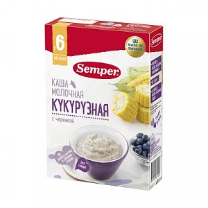 Semper Каша Кукурузная с черникой молочная с 6 мес. 200 г