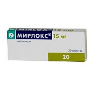 Мирлокс таблетки 15 мг 20 шт. Мирлокс таблетки 15 мг 20 шт.