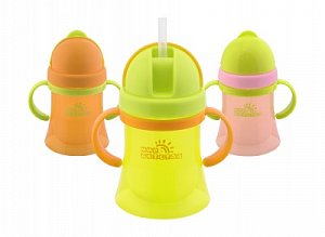 Мир детства Поильник с трубочкой и ручками 17032 полипропилен 180 мл