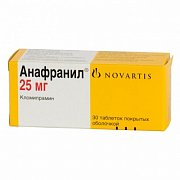 Анафранил таблетки покрытые оболочкой 25 мг 30 шт. Анафранил таблетки покрытые оболочкой 25 мг 30 шт.