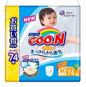 GooN Подгузники-трусики р.M 6-12 кг 74 шт.