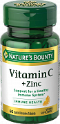 Nature`s Bounty Витамин С+Цинк таблетки быстрорастворимые 60 шт. (БАД)
