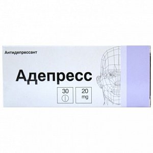Адепресс таблетки покрытые оболочкой 20 мг 30 шт.