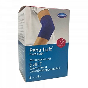 Peha-haft Бинт эластичный самофиксирующийся 4 м х 8 см Синий