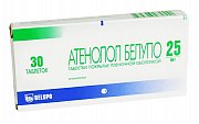 Атенолол таблетки покрытые пленочной оболочкой 25 мг 30 шт. Атенолол Белупо