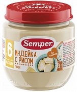 Semper Пюре Индейка с рисом с 6 мес. 125 г