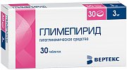 Глимепирид таблетки 3 мг 30 шт. Глимепирид таблетки 3 мг 30 шт.