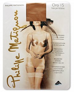 Philippe Matignon чулки oro 15den bas-jarretiere n3 playa nature