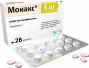 Монакс (монтелукаст) таблетки жевательные 4 мг 28шт