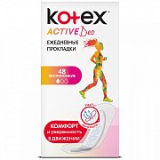 Kotex Прокладки ежедневные экстратонкие Active Deo 48 шт.