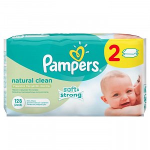 Pampers Салфетки влажные Natural Clean 64х2 шт.