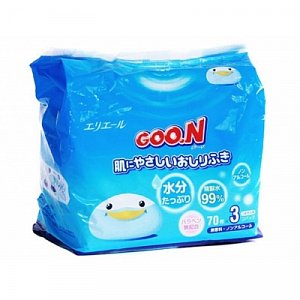 GooN Салфетки влажные 0+ 3x70 шт.