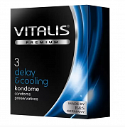 Vitalis Презервативы Premium delay&cooling с охлаждающим эффектом 3 шт. Vitalis Презервативы Premium delay&cooling с охлаждающим эффектом 3 шт.