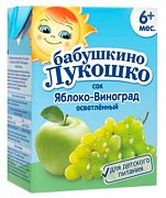 Бабушкино лукошко Сок яблочно-виноградный осветленный тетрапак 0,2 л