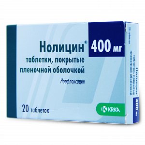 Нолицин таблетки покрытые пленочной оболочкой 400 мг 20 шт.