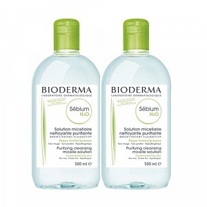 Bioderma Набор Sebium Н2О Мицеллярная вода 500 мл 2 шт.