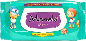 Maneki Салфетки влажные Kaiteki с алоэ 60 шт.