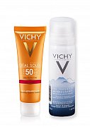 Vichy Capital Ideal Soleil Крем антивозрастной 3 в 1 SPF50 50 мл + Термальная вода 50 мл