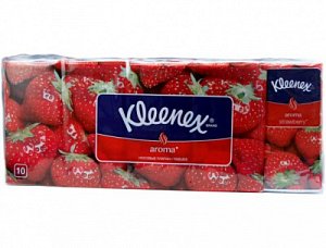 Kleenex Платочки носовые бумажные Клубника 10x10 шт.