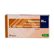 Нольпаза таблетки покрытые кишечнорастворимой оболочкой 40 мг 28 шт. Нольпаза таблетки покрытые кишечнорастворимой оболочкой 40 мг 28 шт.