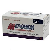 Меронем порошок для приготовления раствора для инъекций 0,5 г 1 шт. Меронем порошок для приготовления раствора для инъекций 0,5 г 1 шт.