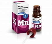 Калия перманганат порошок для приготовления раствора для местного и наружного применения флакон с лопаткой 3 г Калия перманганат