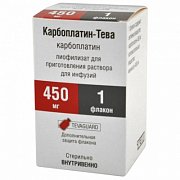 Карбоплатин-Тева лиофилизированный порошок для приготовления раствора для инфузий 450 мг 1 шт. Карбоплатин-Тева