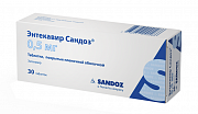 Энтекавир Сандоз таблетки покрытые пленочной оболочкой 0,5 мг 30 шт. Энтекавир Сандоз таблетки покрытые пленочной оболочкой 0,5 мг 30 шт.