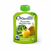 Gerber Пюре Фруктово-овощной микс с 6 мес. 90 г