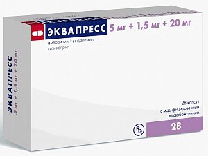 Эквапресс капсулы с модифицированным высвобождением 5 мг+1,5 мг+20 мг 28 шт.