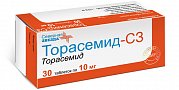 Торасемид-СЗ таблетки 10 мг 30 шт. Торасемид-СЗ таблетки 10 мг 30 шт.