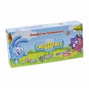 Maneki Салфетки бумажные Смешарики двухслойные 130 шт, в коробке