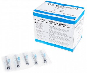 Шприц Vogt Medical 3-х компонентный 5 мл 100 шт. с иглой 21 G 0,8х40 мм