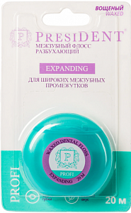 PresiDENT Зубная нить Флосс Expanding разбухающий 20 м