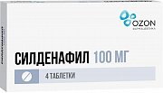 Силденафил таблетки покрытые пленочной оболочкой 100 мг 4 шт. Озон Силденафил таблетки покрытые пленочной оболочкой 100 мг 4 шт. Озон