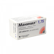 Манинил таблетки 1,75 мг 120 шт. Манинил таблетки 1,75 мг 120 шт.