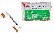 Шприц Micro-Fine+ инсулиновый U-100 0,5 мл 10 шт. игла 29G 12,7 мм Шприц Micro-Fine+ инсулиновый U-100 0,5 мл 10 шт. игла 29G 12,7 мм