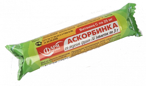 Аскорбинка таблетки Груша крутка 3 г 10 шт. Фармгрупп